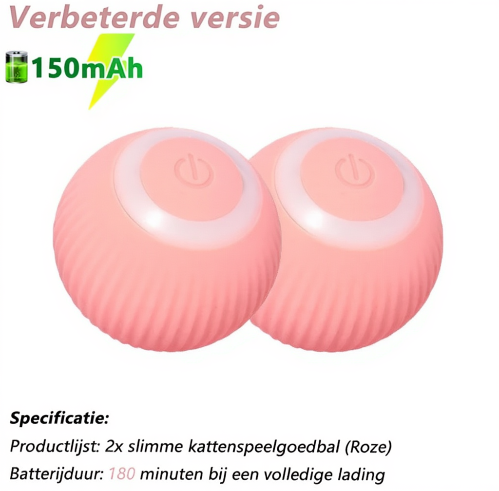 Interactieve Kattenbal – Slim Automatisch Rollend Kattenspeelgoed | Elektrisch & USB Oplaadbaar