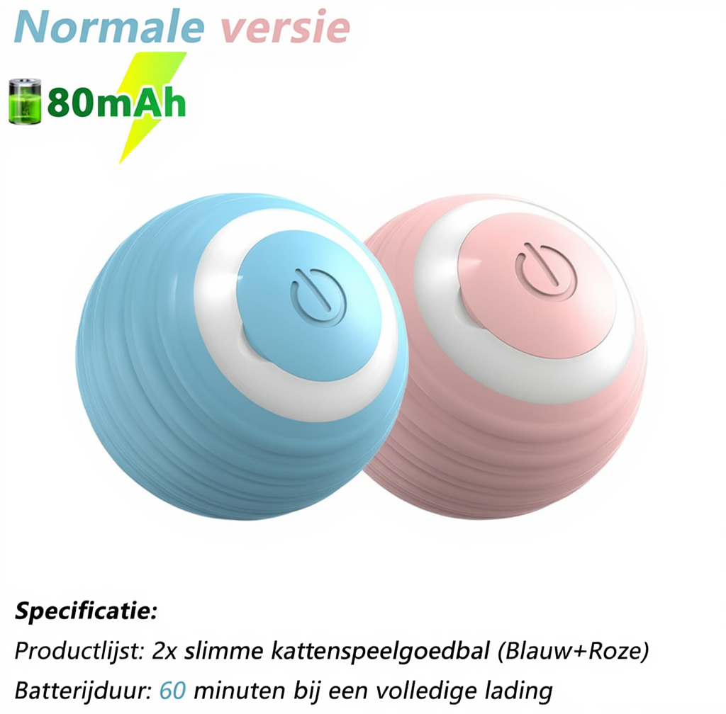 Interactieve Kattenbal – Slim Automatisch Rollend Kattenspeelgoed | Elektrisch & USB Oplaadbaar