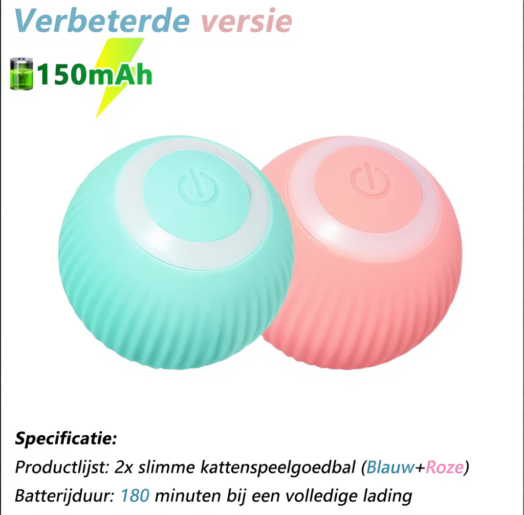 Interactieve Kattenbal – Slim Automatisch Rollend Kattenspeelgoed | Elektrisch & USB Oplaadbaar