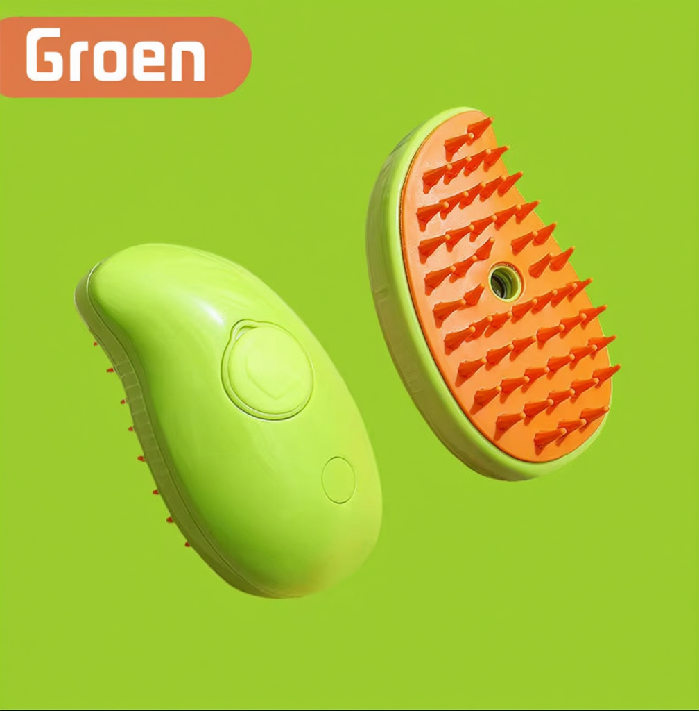 3-in-1 Stoomborstel voor Honden & Katten – Elektrische Spray Verzorgingsborstel met Massage & Haarverwijdering